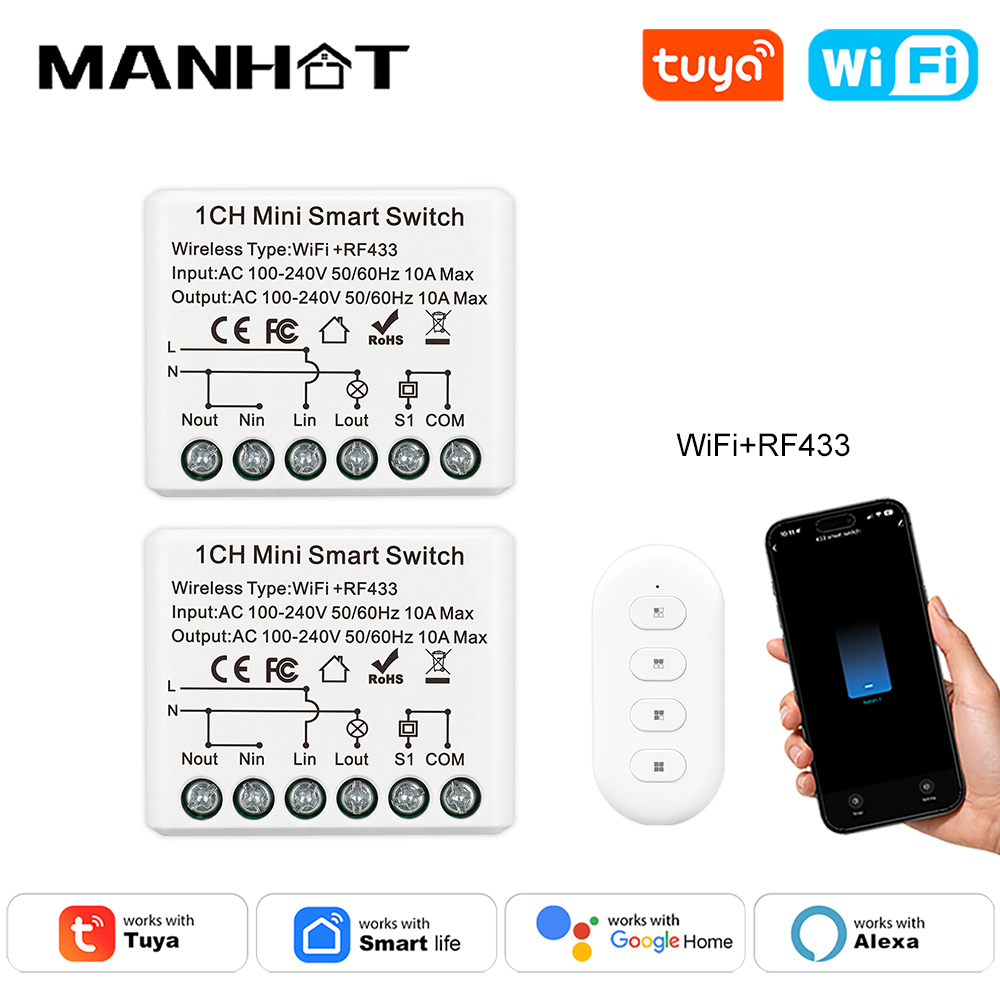 Diy Home Automation Controller - Manhot WIFI 10A Smart Light Switches