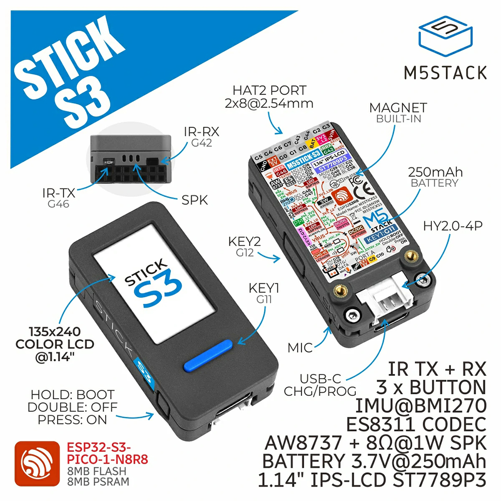 M5Stack M5StickS3 ESP32-S3 IoT – Smart Home Automation Diy Bewertung und Preis