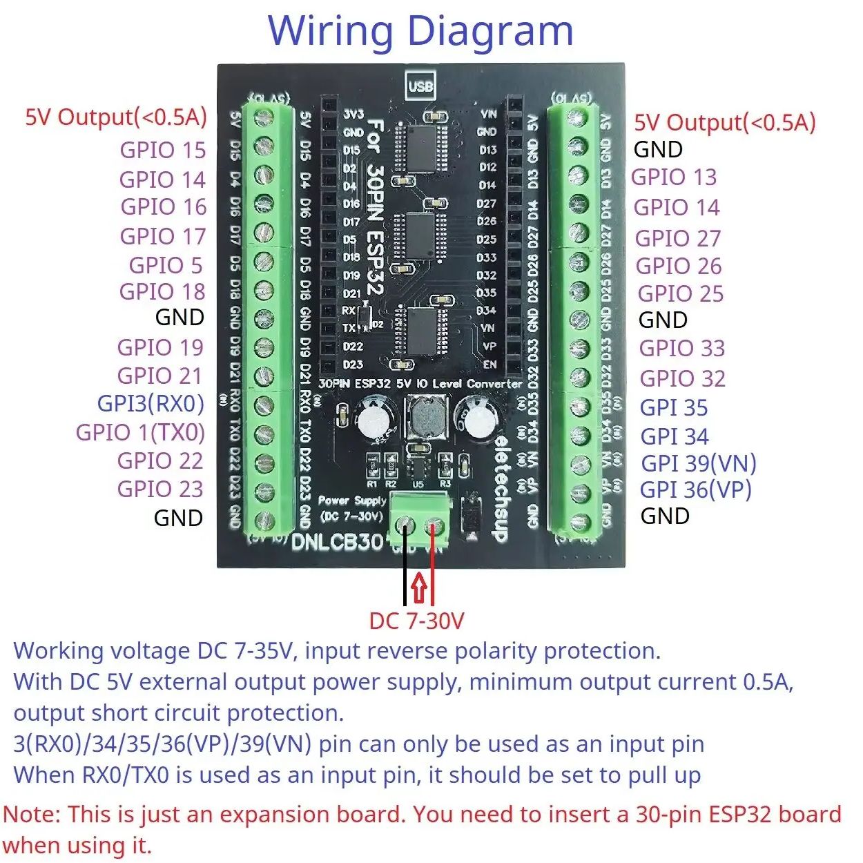 ESP32 30P DIN Rail Adapter, 3. – Level Shifter 3.3V Bewertung und Preis